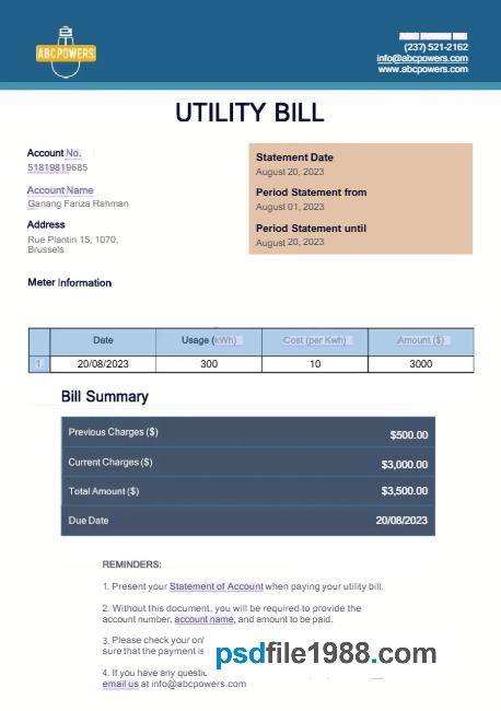 Belgium ABC Powers Electricity Utility Bill